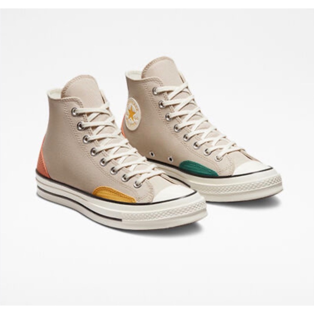 Converse Chuck 70 High Top Papyrus Beige Colorblock Sneakers Mens 6 Wmn 8